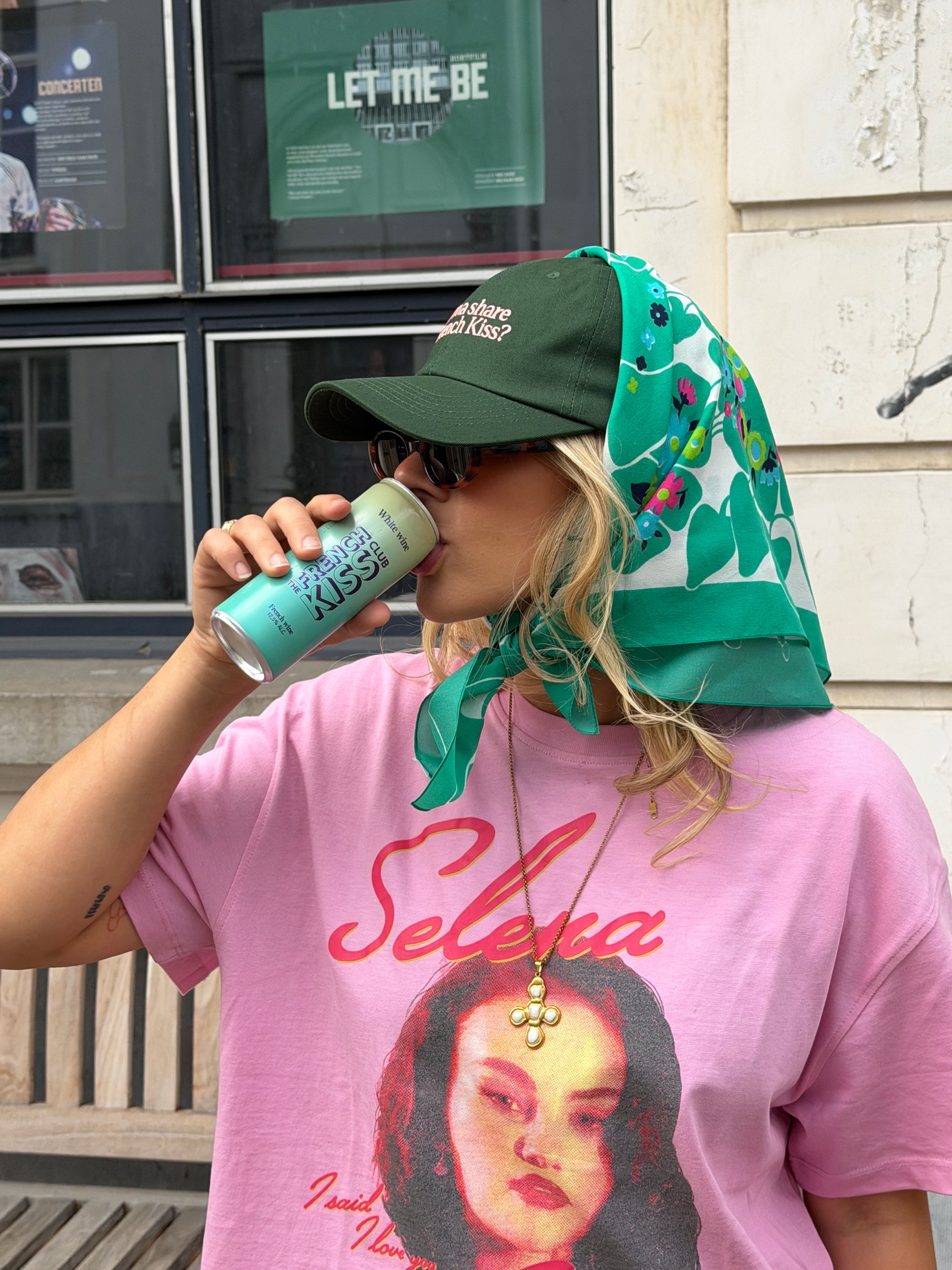 Dark Green Baseball Cap | Wanna Share a French Kiss?