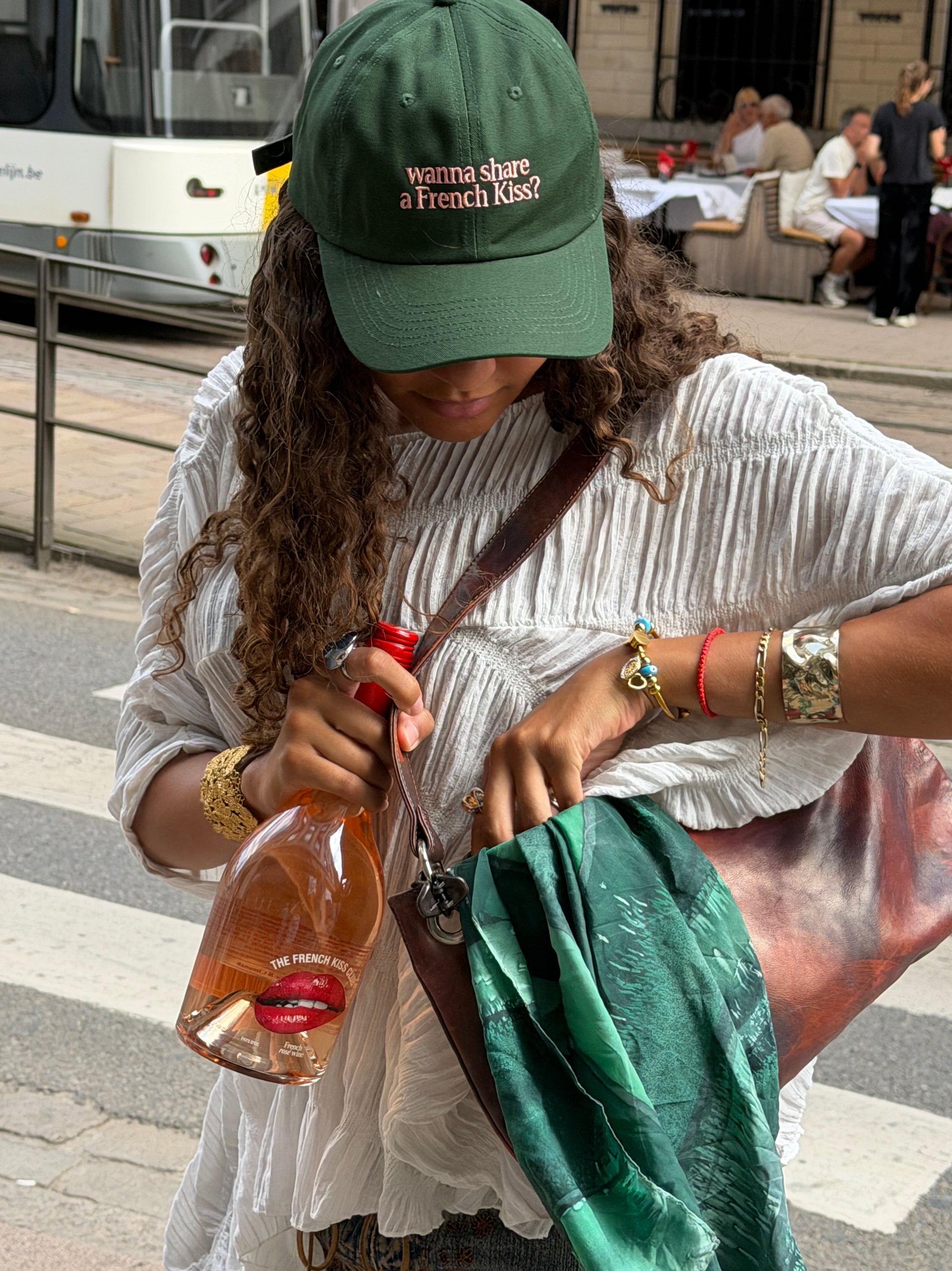 Dark Green Baseball Cap | Wanna Share a French Kiss?